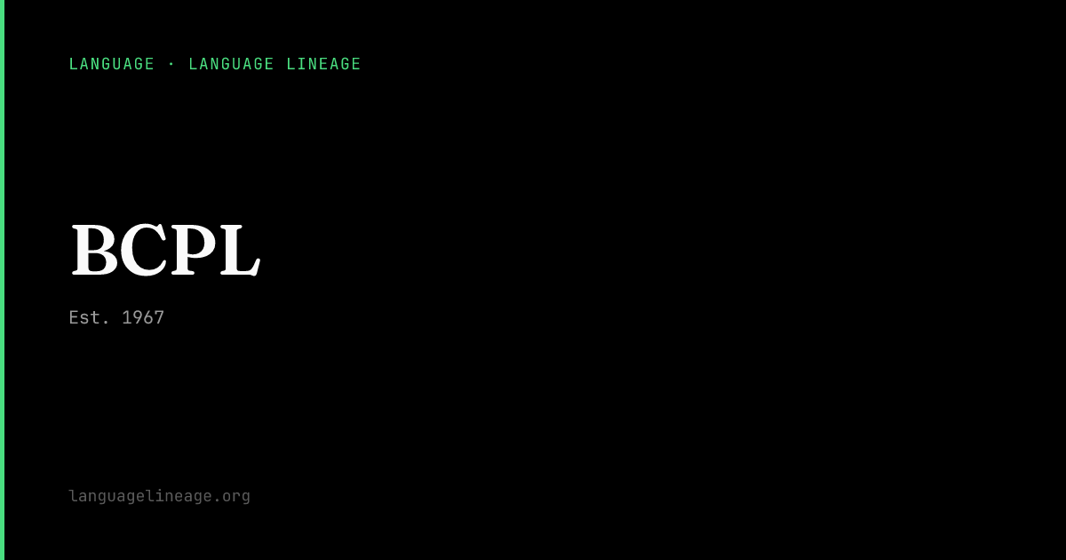 BCPL: Implementation, History, and Lineage | Language Lineage