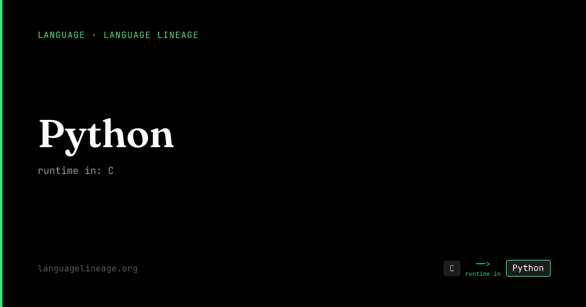 What is Python written in? CPython: written in C | Language Lineage
