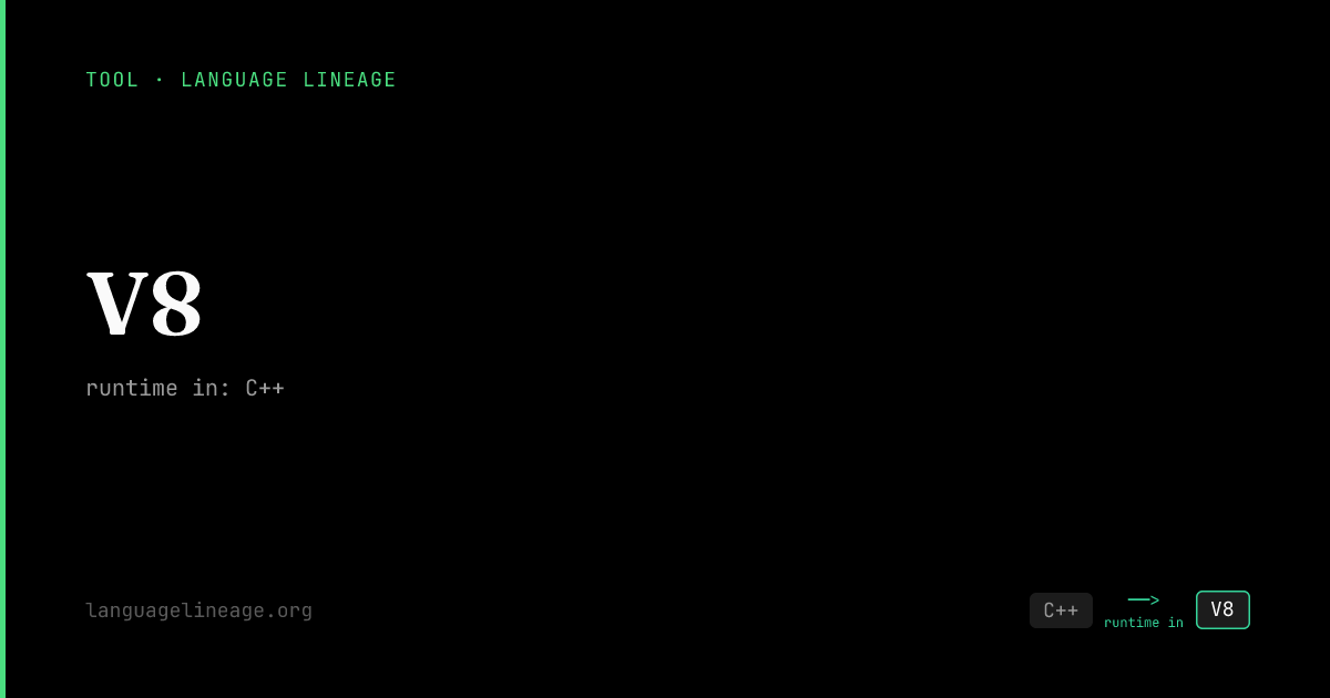 What is V8 written in? Google's JS engine in C++ | Language Lineage